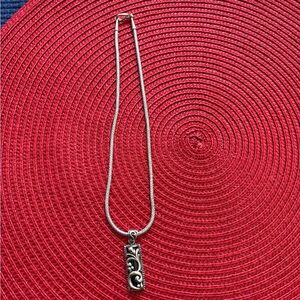 Elegant Silver & Black Onyx Pendant Necklace